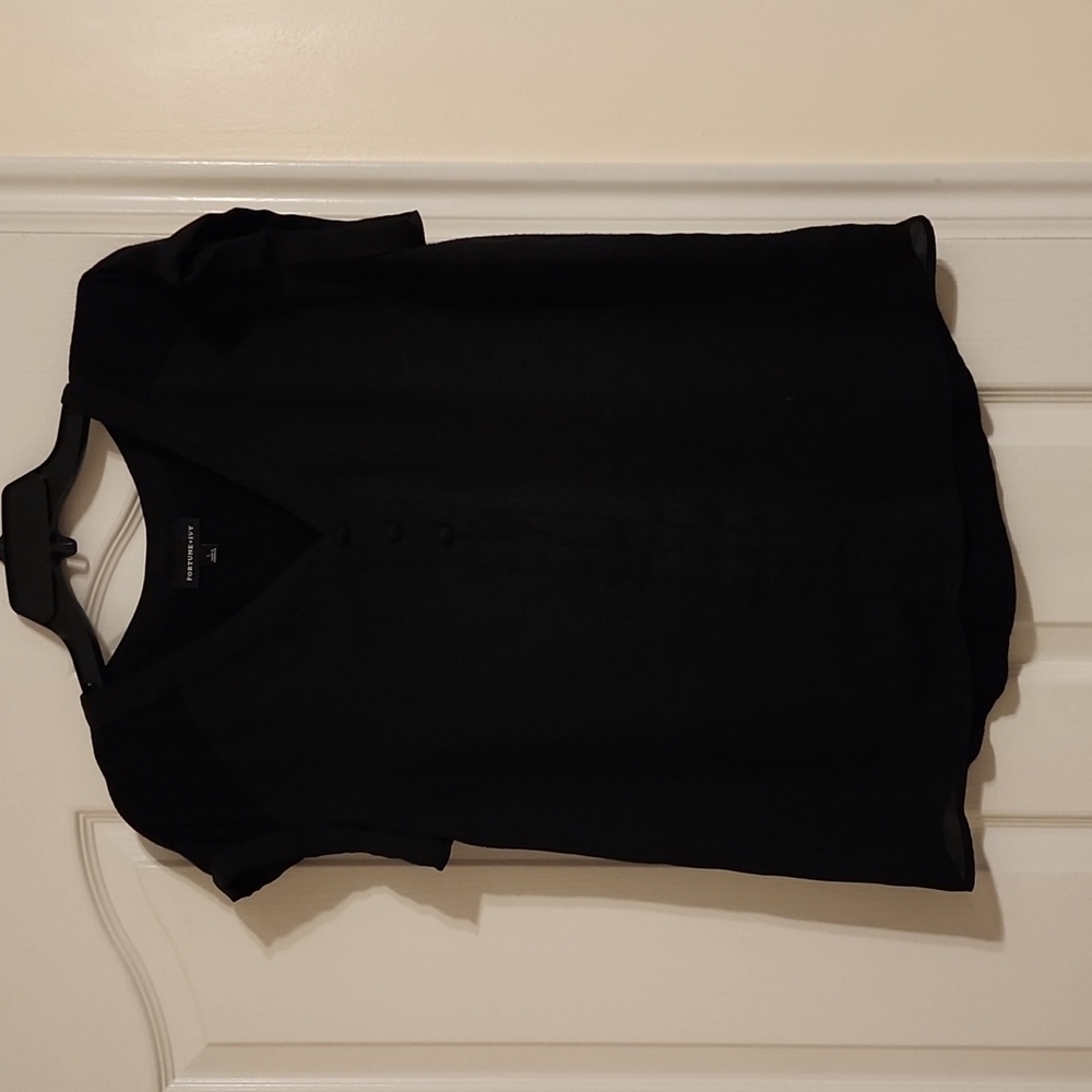 Fortune + Ivy, Helina Mixed Material Blouse, L
